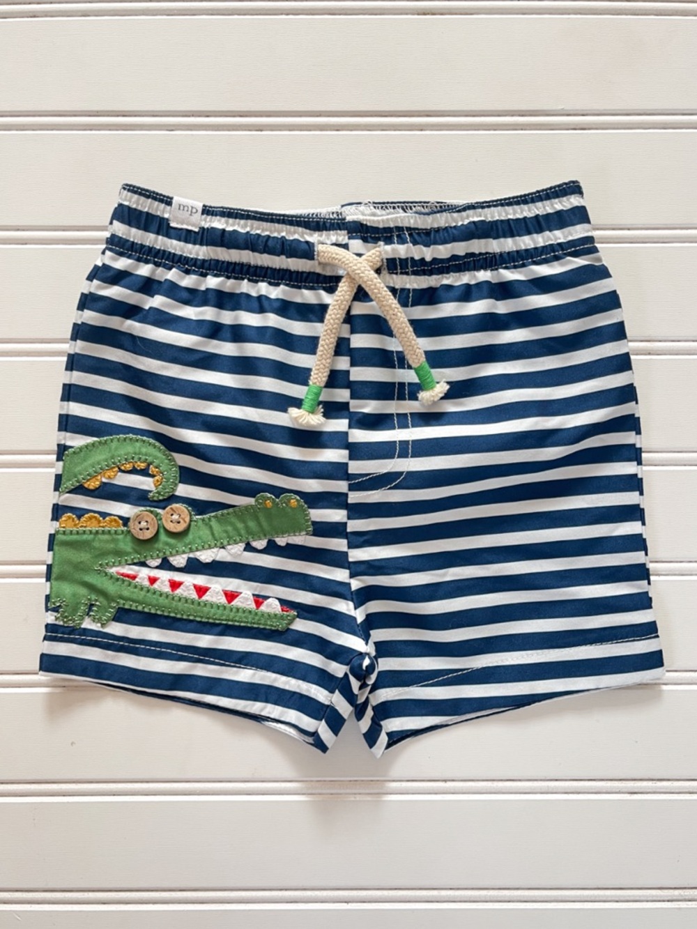 MUD PIE NWOT Alligator Appliqué Swim Trunks